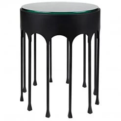 Accent Tables Noir Furniture Achille Side Table, Black Metal