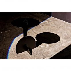 Noir Furniture Noir Mobilis Side Table, Black Steel Accent Tables