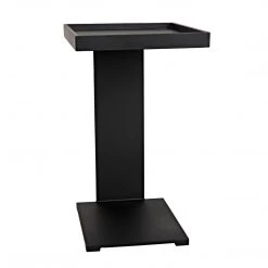 Noir Furniture Noir Ledge All Metal Side Table, Black Steel Accent Tables