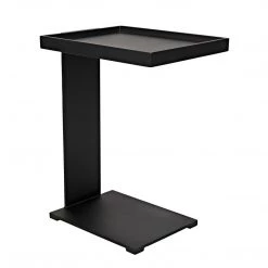 Noir Furniture Noir Ledge All Metal Side Table, Black Steel Accent Tables