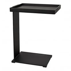 Noir Furniture Noir Ledge All Metal Side Table, Black Steel Accent Tables