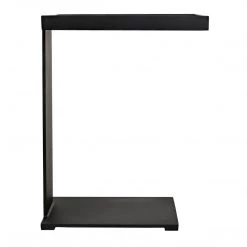 Noir Furniture Noir Ledge All Metal Side Table, Black Steel Accent Tables