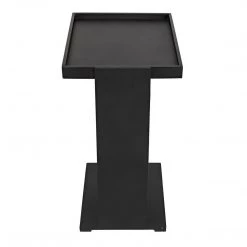 Noir Furniture Noir Ledge All Metal Side Table, Black Steel Accent Tables