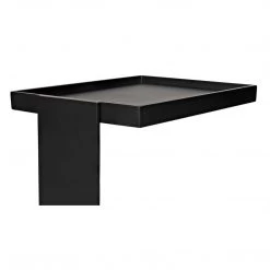Noir Furniture Noir Ledge All Metal Side Table, Black Steel Accent Tables