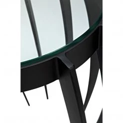 Noir Furniture Accent Tables Noir Spikes Side Table, Black Steel With Glass Top