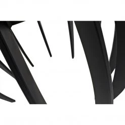 Noir Furniture Accent Tables Noir Spikes Side Table, Black Steel With Glass Top