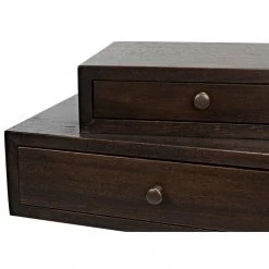 Noir Furniture Noir Enola Side Table, Ebony Walnut With Steel Base