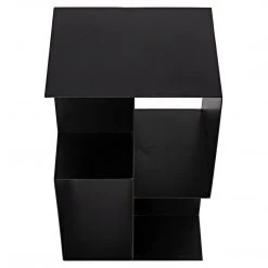 Noir Furniture Noir Memento Side Table, Black Steel Accent Tables