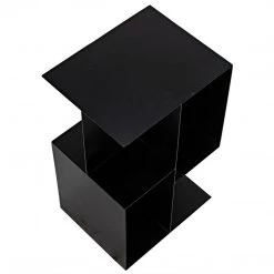 Noir Furniture Noir Memento Side Table, Black Steel Accent Tables