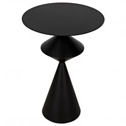 Noir Furniture Noir Zasa Side Table, Black Steel Accent Tables