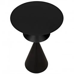 Noir Furniture Noir Zasa Side Table, Black Steel Accent Tables
