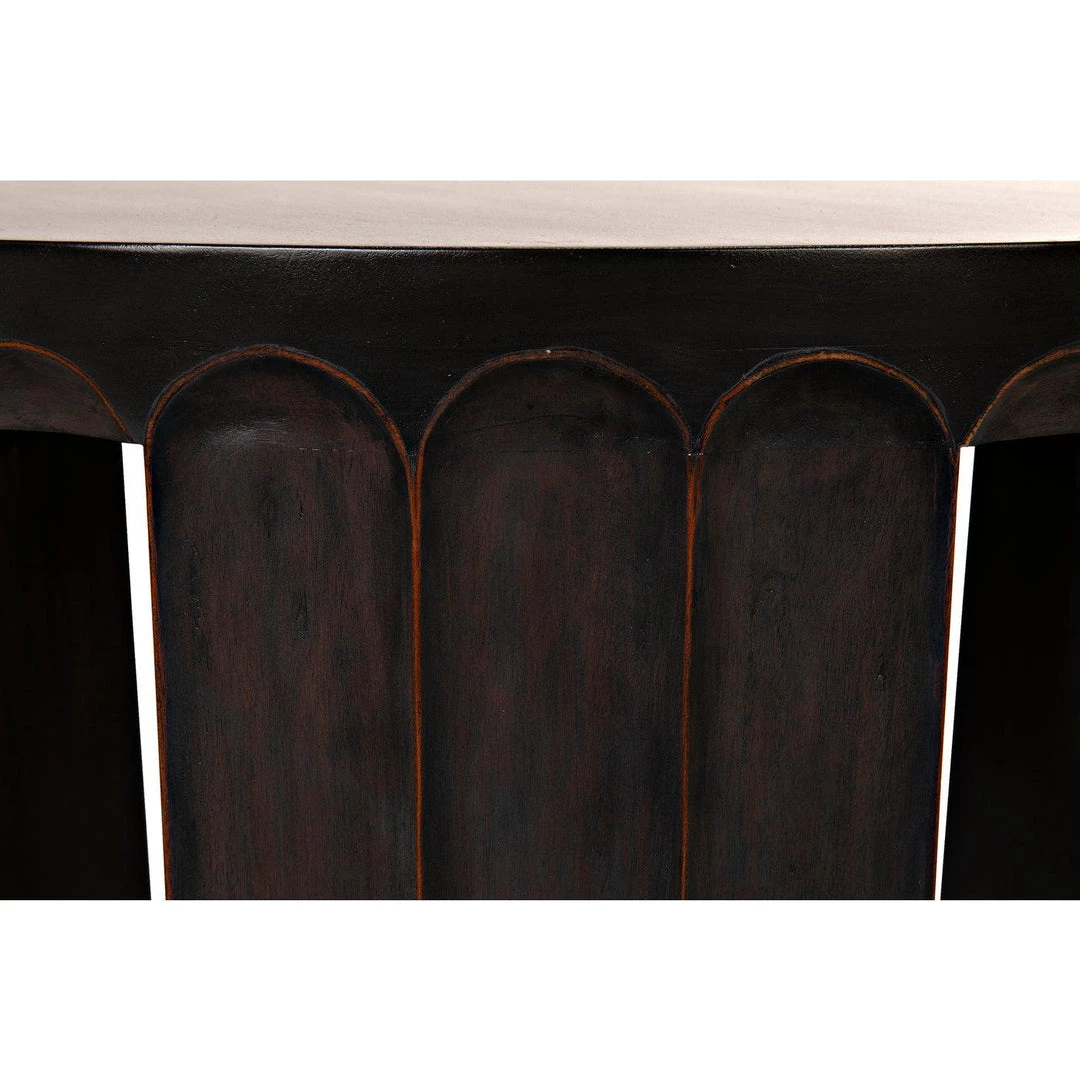 Noir Furniture Noir Fluted Side Table, Pale With Light Brown Trim