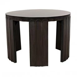 Noir Furniture Noir Fluted Side Table, Pale With Light Brown Trim