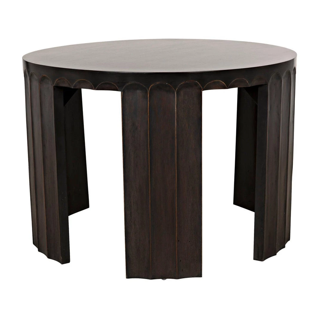 Noir Furniture Noir Fluted Side Table, Pale With Light Brown Trim