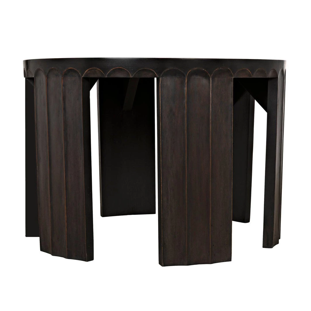 Noir Furniture Noir Fluted Side Table, Pale With Light Brown Trim