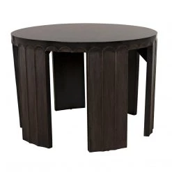 Noir Furniture Noir Fluted Side Table, Pale With Light Brown Trim