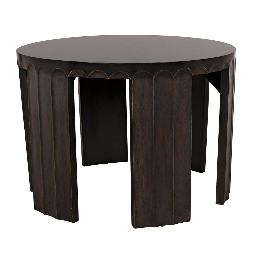 Noir Furniture Noir Fluted Side Table, Pale With Light Brown Trim
