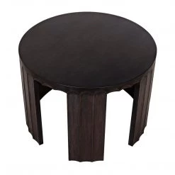 Noir Furniture Noir Fluted Side Table, Pale With Light Brown Trim