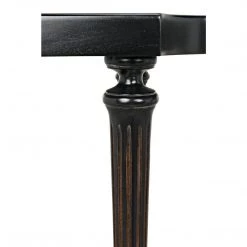 Noir Furniture Noir Taylor Side Table, Hand Rubbed Black With Light Brown Trim