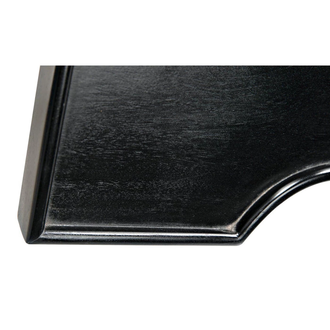 Noir Furniture Noir Taylor Side Table, Hand Rubbed Black With Light Brown Trim