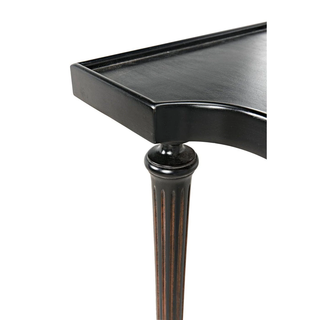 Noir Furniture Noir Taylor Side Table, Hand Rubbed Black With Light Brown Trim