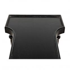 Noir Furniture Noir Taylor Side Table, Hand Rubbed Black With Light Brown Trim