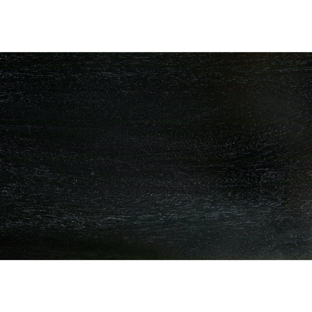 Noir Furniture Noir Taylor Side Table, Hand Rubbed Black With Light Brown Trim