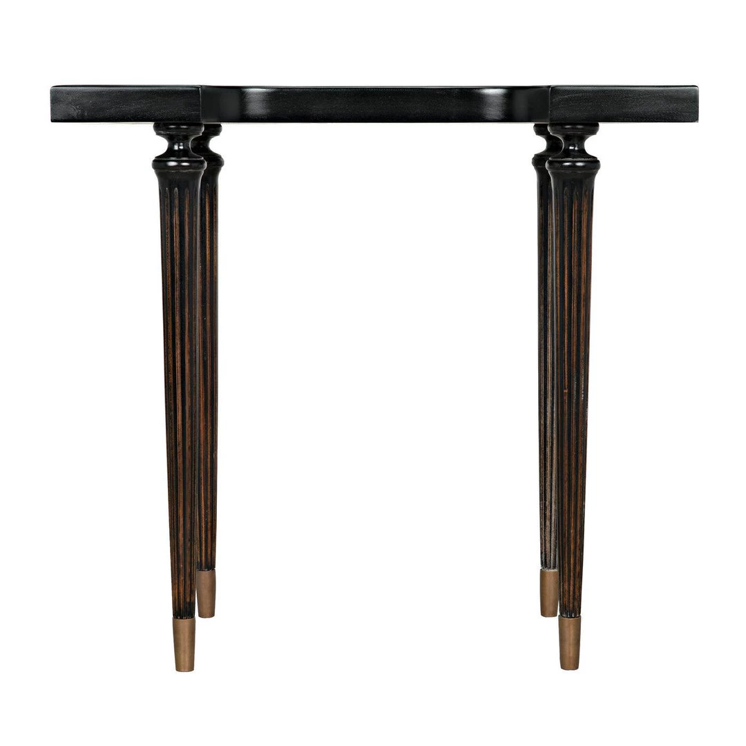 Noir Furniture Noir Taylor Side Table, Hand Rubbed Black With Light Brown Trim