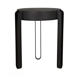 Noir Furniture Noir Marcellus Side Table, Black Metal Accent Tables