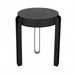 Noir Furniture Noir Marcellus Side Table, Black Metal Accent Tables
