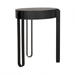 Noir Furniture Noir Marcellus Side Table, Black Metal Accent Tables