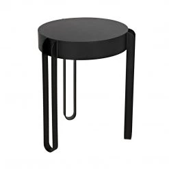 Noir Furniture Noir Marcellus Side Table, Black Metal Accent Tables