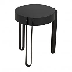 Noir Furniture Noir Marcellus Side Table, Black Metal Accent Tables