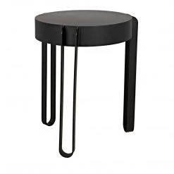 Noir Furniture Noir Marcellus Side Table, Black Metal Accent Tables