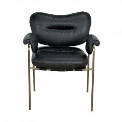 Noir Furniture Noir Aphrodites Chair, Metal With Leather