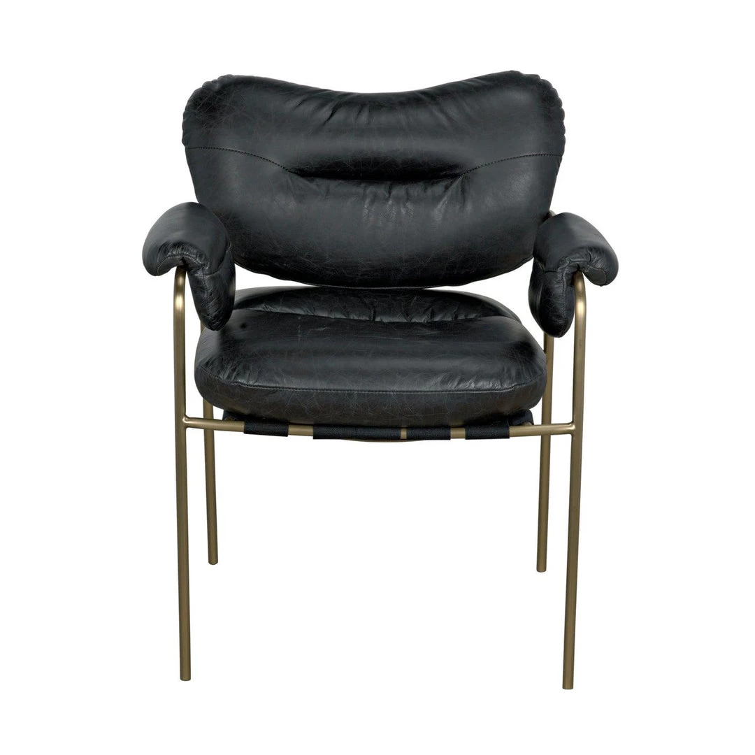 Noir Furniture Noir Aphrodites Chair, Metal With Leather
