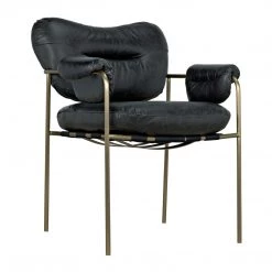 Noir Furniture Noir Aphrodites Chair, Metal With Leather