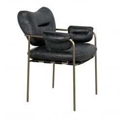 Noir Furniture Noir Aphrodites Chair, Metal With Leather
