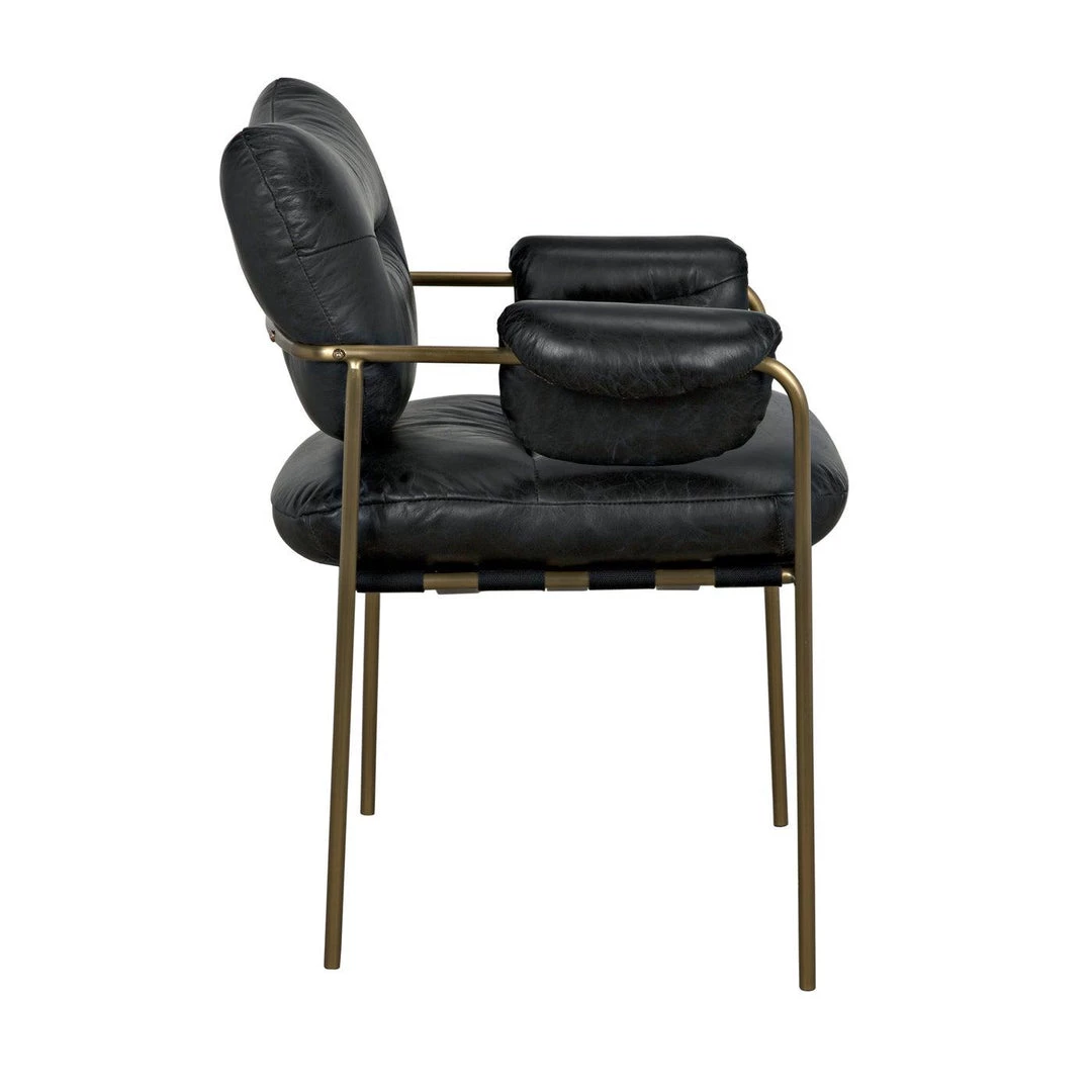 Noir Furniture Noir Aphrodites Chair, Metal With Leather