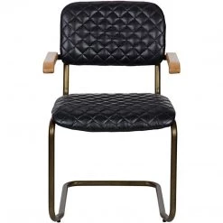 Chairs Noir Furniture 0045 Arm Chair, Vintage Black Leather