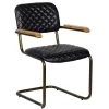 Chairs Noir Furniture 0045 Arm Chair, Vintage Black Leather