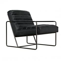 Noir Furniture Sofas Noir Demeter Chair, Metal And Leather