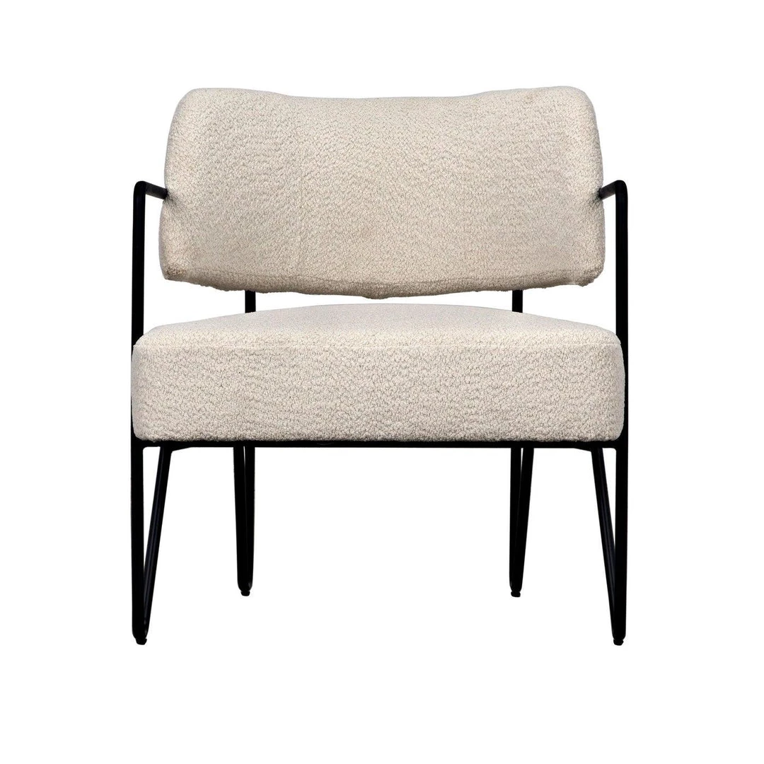 Noir Furniture Noir Zeus Chair, Metal And Boucle Fabric