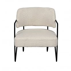 Noir Furniture Noir Zeus Chair, Metal And Boucle Fabric