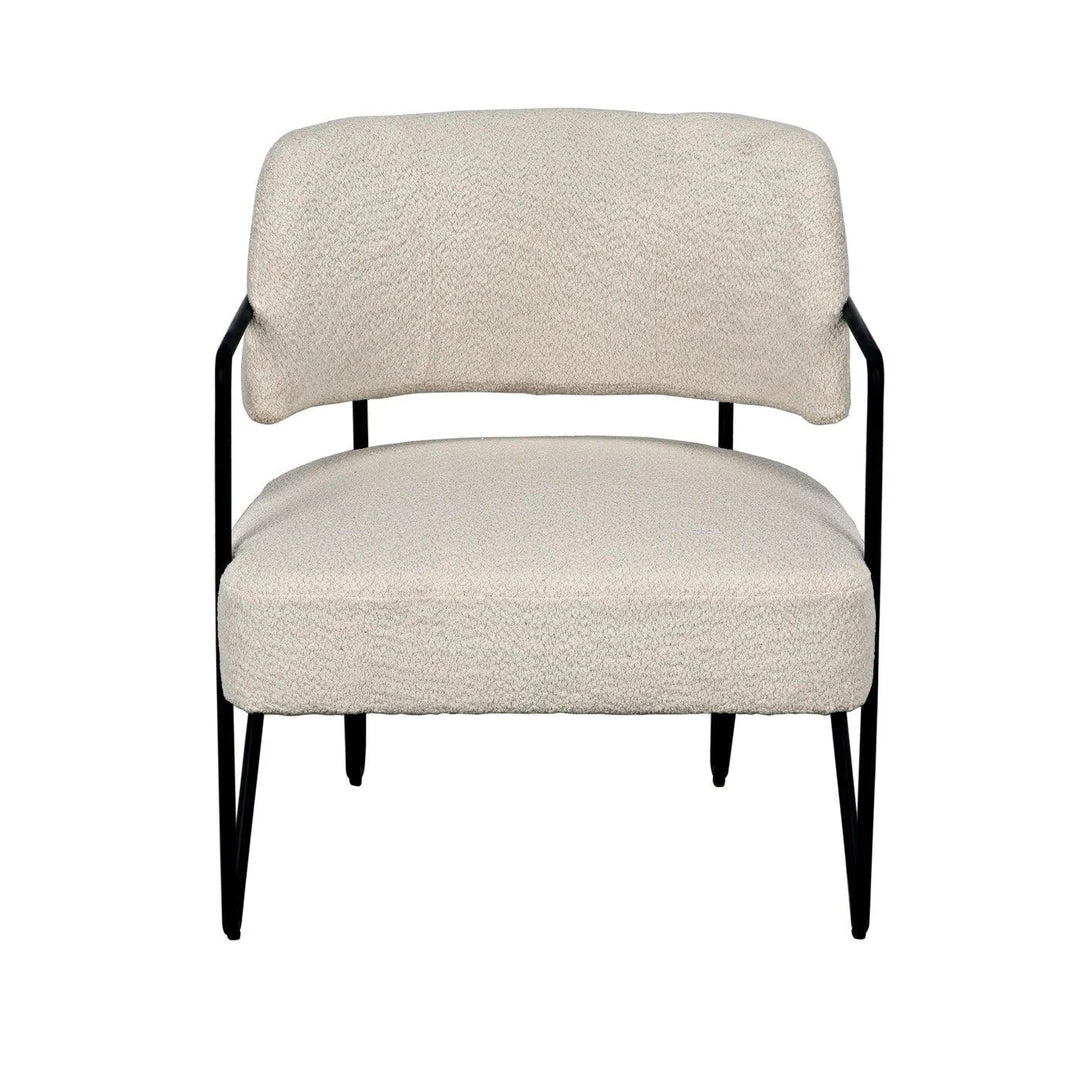 Noir Furniture Noir Zeus Chair, Metal And Boucle Fabric