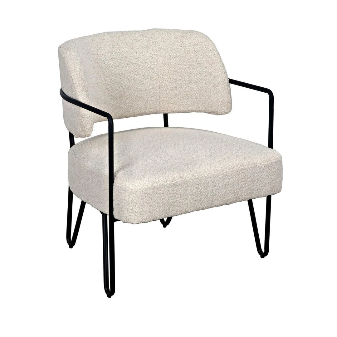 Noir Furniture Noir Zeus Chair, Metal And Boucle Fabric