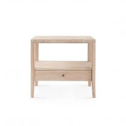 Bungalow 5 - Paola 1-drawer Side Table, Bleached Cerused Oak