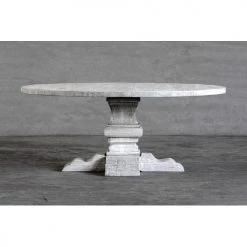 Organic Restoration Reclaimed Elm Round Dining Table - Pedestal Base