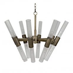 Noir Furniture Sofas Noir Moira Chandelier, Aged Brass Finish