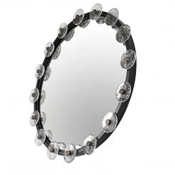 Noir Furniture Noir Moira Mirror With Glass Details, Black Metal Sofas